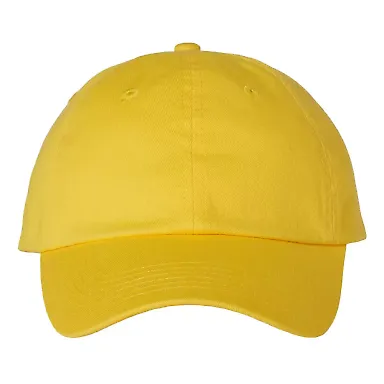 Valucap VC300 Adult Washed Dad Hat Yellow front view