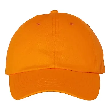 Valucap VC300 Adult Washed Dad Hat Neon Orange front view
