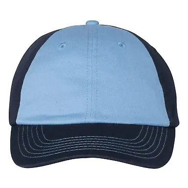 Valucap VC300 Adult Washed Dad Hat Light Blue/ Navy front view