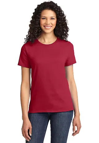 Port & Company Ladies Essential T Shirt LPC61 in Red front view