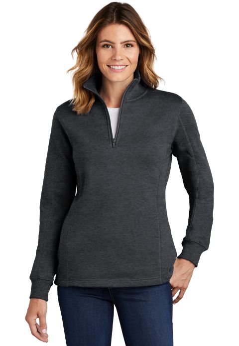 Sport Tek Ladies 14 Zip Sweatshirt LST253 GRAPHITE HEATHER