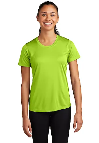 Sport Tek Ladies Competitor153 Tee LST350 in Lime shock front view