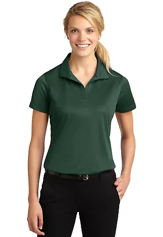 Sport Tek Ladies Micropique Sport Wick Polo LST650 in Forest green front view