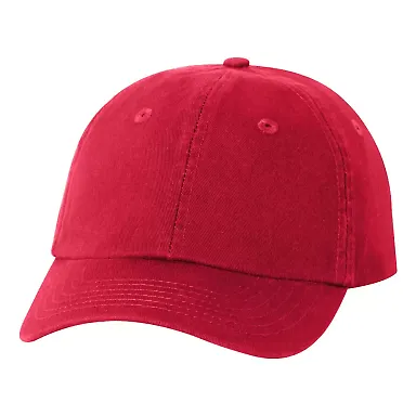 Valucap VC300Y Washed Twill Women/Youth Dad Hat Red front view