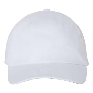 Valucap VC300Y Washed Twill Women/Youth Dad Hat White front view