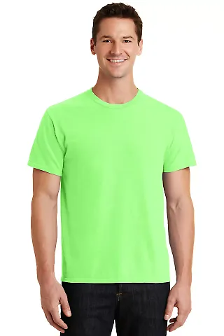 Port & Company Essential Pigment Dyed Tee PC099 in Neon green front view