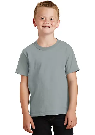 Port & Company Youth Essential Pigment Dyed Tee PC Pewter front view