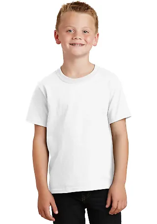 Port & Company Youth Essential Pigment Dyed Tee PC White front view
