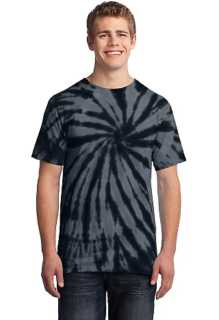 Port  Company Essential Tie Dye Tee PC147 Black front view