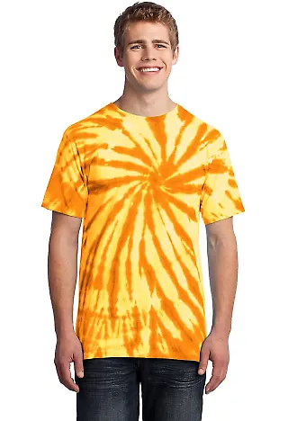 Port  Company Essential Tie Dye Tee PC147 Gold front view