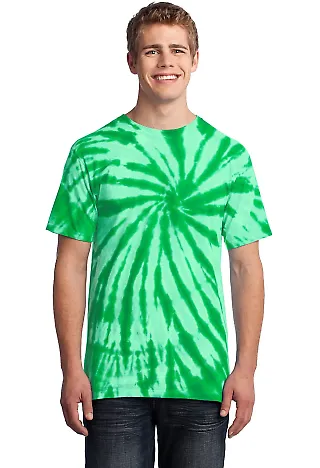 Port  Company Essential Tie Dye Tee PC147 Kelly front view