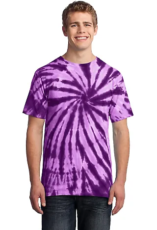 Port  Company Essential Tie Dye Tee PC147 Purple front view