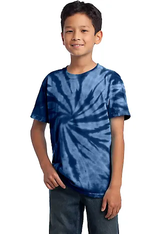 Port & Company Youth Essential Tie Dye Tee PC147Y Navy front view