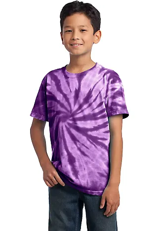 Port & Company Youth Essential Tie Dye Tee PC147Y Purple front view