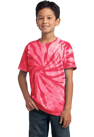 Port & Company Youth Essential Tie Dye Tee PC147Y Red front view