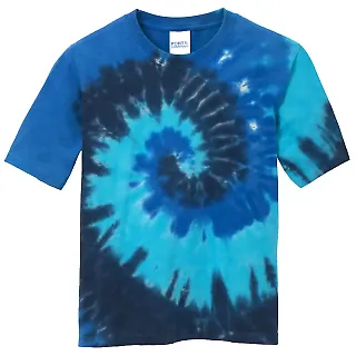 Port & Company Youth Essential Tie Dye Tee PC147Y Ocean Rainbow front view