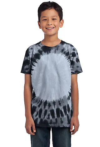 Port & Company Youth Essential Window Tie Dye Tee  Black front view