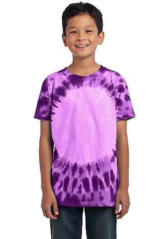 Port  Company Youth Essential Window Tie Dye Tee P Purple front view