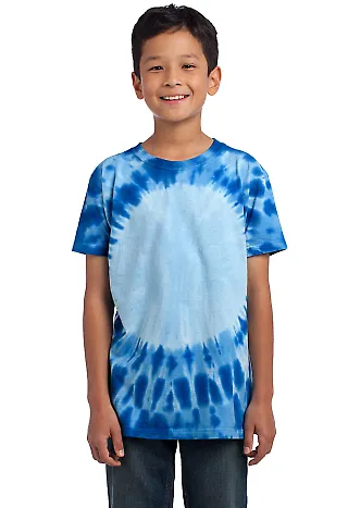 Port & Company Youth Essential Window Tie Dye Tee  Royal front view
