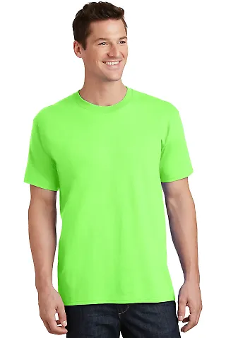 Port & Company PC54 5.4 oz 100 Cotton T Shirt  Neon Green front view