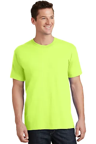 Port & Company PC54 5.4 oz 100 Cotton T Shirt  Neon Yellow front view