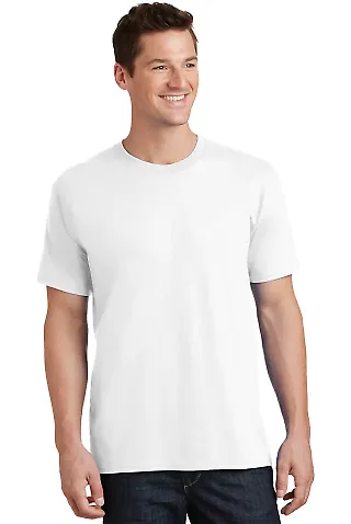 Port & Company PC54 5.4 oz 100 Cotton T Shirt  White front view