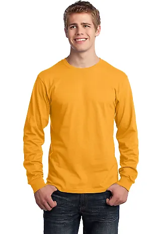 Port  Company Long Sleeve 54 oz 100 Cotton T Shirt Gold front view