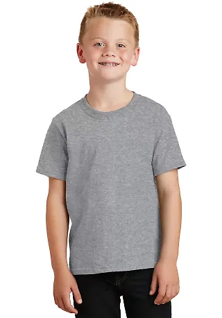 Port & Company Youth 5.4 oz 100 Cotton T Shirt PC5 Ath Heather front view