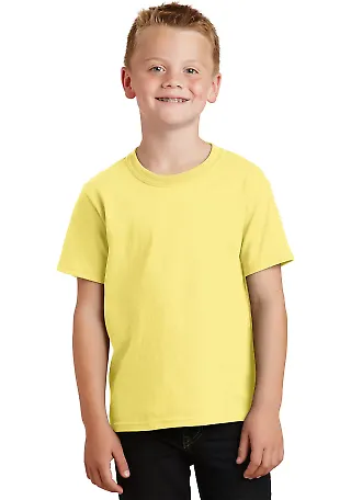 Port & Company Youth 5.4 oz 100 Cotton T Shirt PC5 Yellow front view