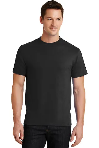 Port Company 5050 CottonPoly T Shirt PC55 in Jet black front view