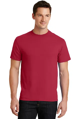 Port Company 5050 CottonPoly T Shirt PC55 in Red front view