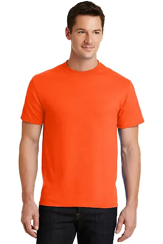 Port Company 5050 CottonPoly T Shirt PC55 in Safety orange front view