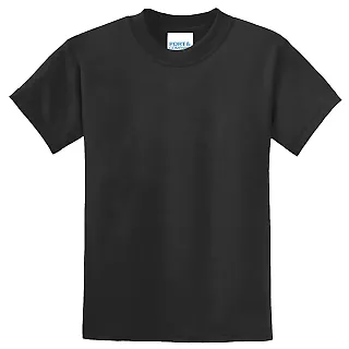Port & Company Youth 5050 CottonPoly T Shirt PC55Y in Jet black front view