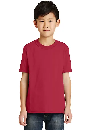Port & Company Youth 5050 CottonPoly T Shirt PC55Y in Red front view