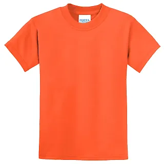 Port & Company Youth 5050 CottonPoly T Shirt PC55Y in Safety orange front view