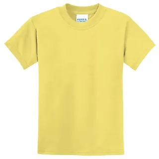 Port & Company Youth 5050 CottonPoly T Shirt PC55Y in Yellow front view