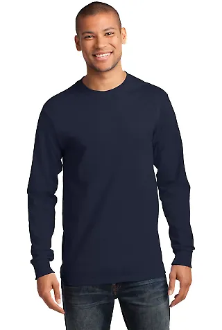 Port  Company Long Sleeve Essential T Shirt PC61LS Deep Navy front view