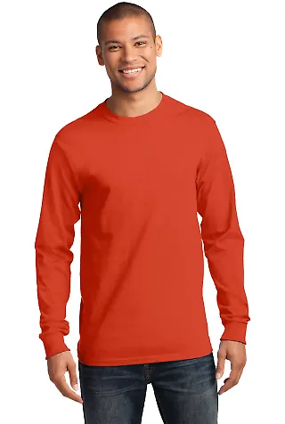 Port  Company Long Sleeve Essential T Shirt PC61LS Orange front view