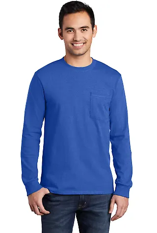 Port  Company Long Sleeve Essential T Shirt with P Royal front view