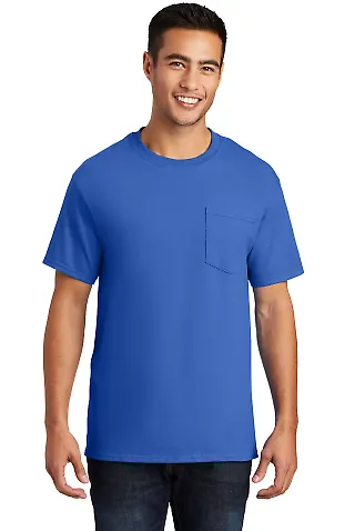 Port & Company Essential T Shirt with Pocket PC61P in Royal front view