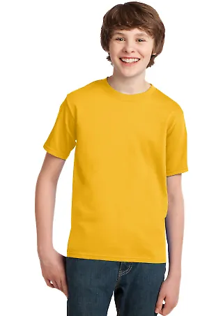 Port & Company Youth Essential T Shirt PC61Y Lemon Yellow front view