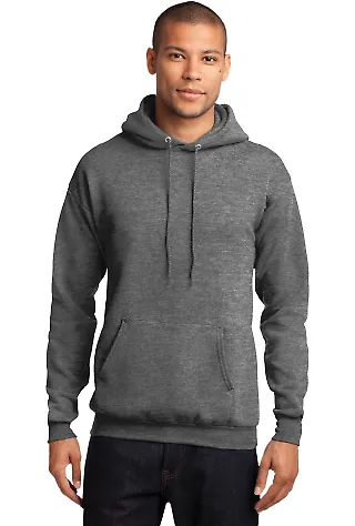 Port & Company Classic Pullover Hooded Sweatshirt  in Graphite hthr front view