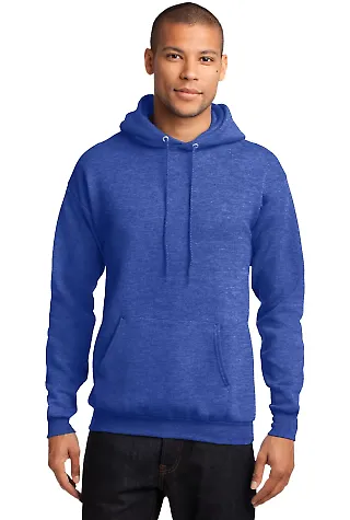 Port & Company Classic Pullover Hooded Sweatshirt  in Hthr royal front view