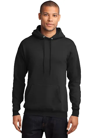 Port & Company Classic Pullover Hooded Sweatshirt  in Jet black front view