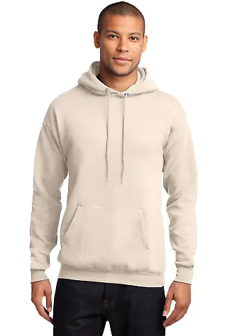 Port & Company Classic Pullover Hooded Sweatshirt  in Natural front view