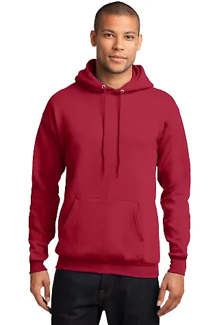 Port & Company Classic Pullover Hooded Sweatshirt  in Red front view