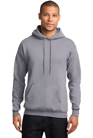 Port & Company Classic Pullover Hooded Sweatshirt  in Silver front view