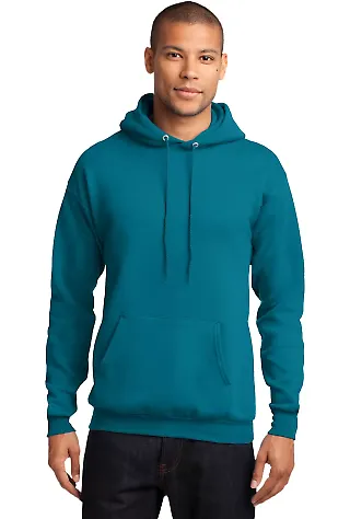 Port & Company Classic Pullover Hooded Sweatshirt  in Teal front view