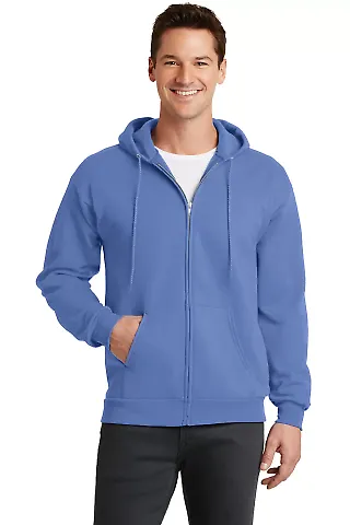 Port  Company Classic Full Zip Hooded Sweatshirt P Carolina Blue front view