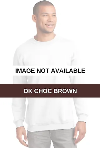 Port & Company Ultimate Crewneck Sweatshirt PC90 Dk Choc Brown front view